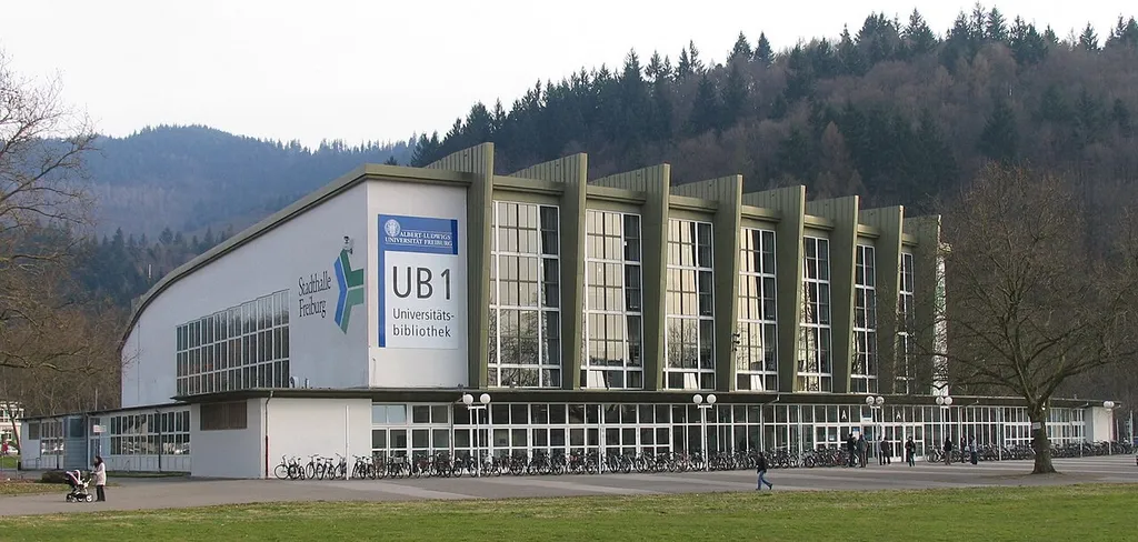 former civic centre of Freiburg which currently accommodates the library of the university.