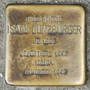 Stolperstein dedicated to Isaak Günzburger