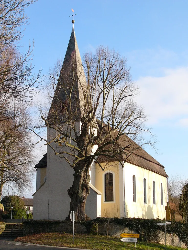 Church in Stapelage, Germany, front view
