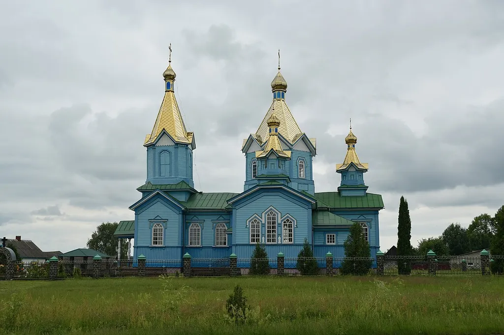 Здвиженська церква (дер.) (1901 рік) - вигляд з півдня - Полиці (вул. Богдана Хмельницького, 1а) Володимирецький район Рівненська область Україна