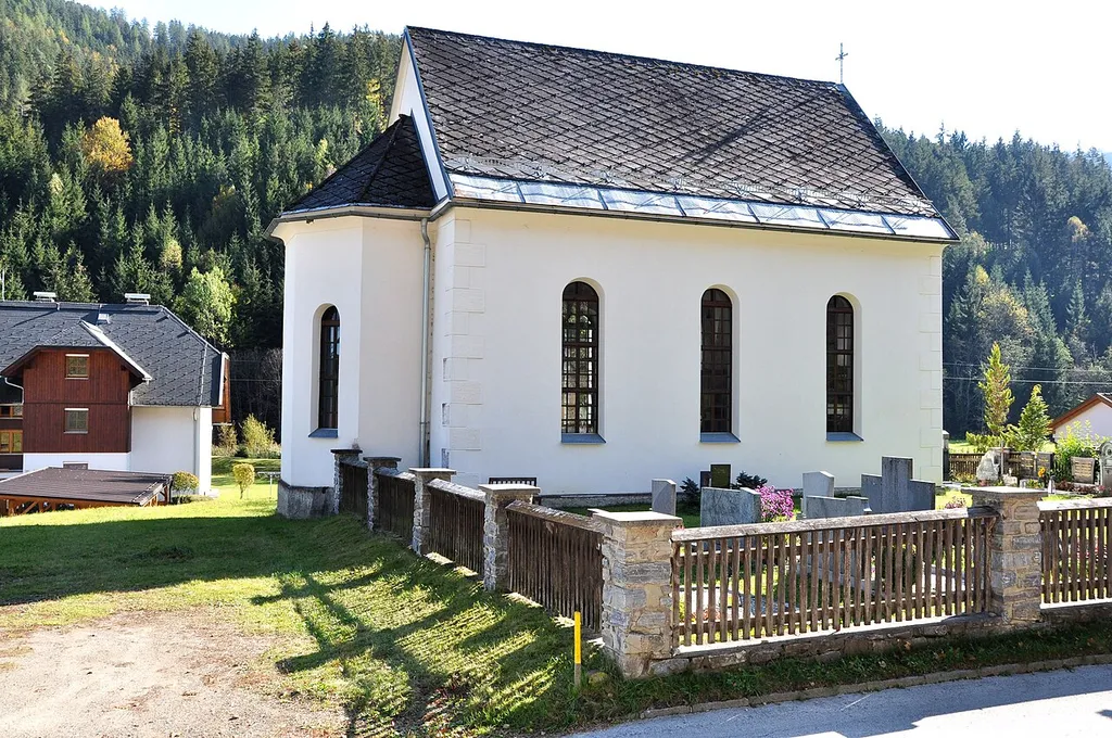 Lutheran parish church with cemetery in Grillenberg #15, municipality Albeck, district Feldkirchen, Carinthia, Austria, EU