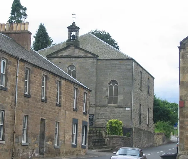 Church, Lasswade. Lasswade clings to the steep sides of the North Esk glens. The church building here dates to 1830