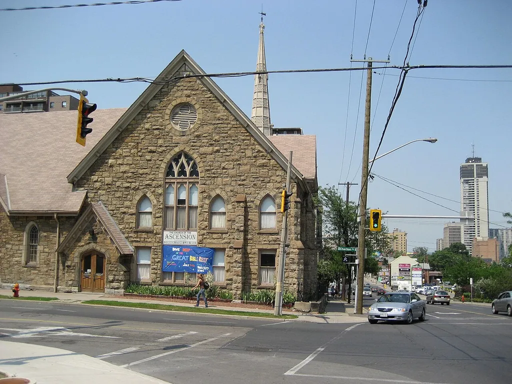 Church of the Ascension, John Street South, looking North, downtown, Hamilton, Ontario