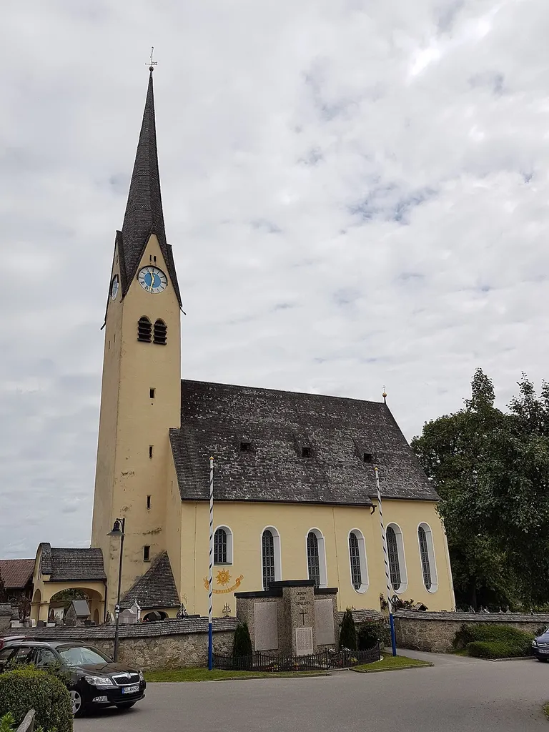 Pfarrkirche Mariä Himmelfahrt (Brannenburg), Ansicht von Südwesten