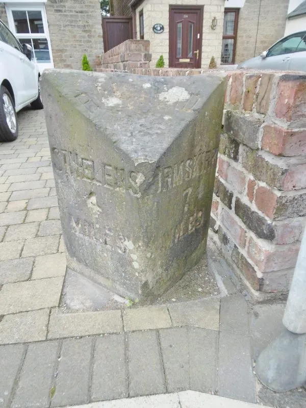 Old Milestone by the B5203, Church Road, Rainford Parish
