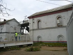 Water towers at the Podsolnechnaya railway station