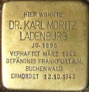 Stolperstein dedicated to Dr. Karl Moritz Ladenburg