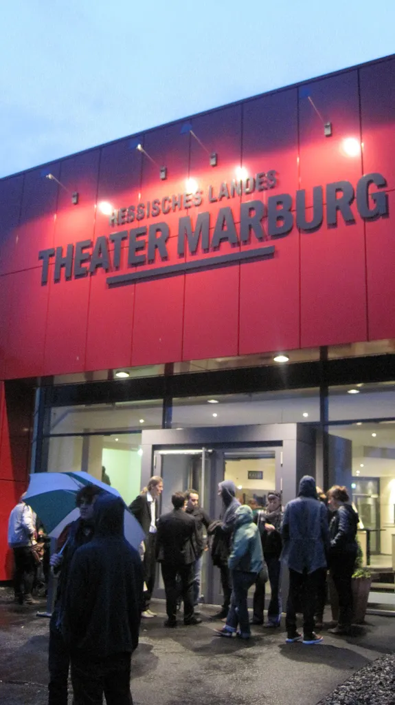Frontside and entrance of theatre building "Hessisches Landestheater Marburg"