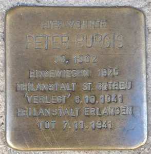 Stolperstein dedicated to Peter Burgis