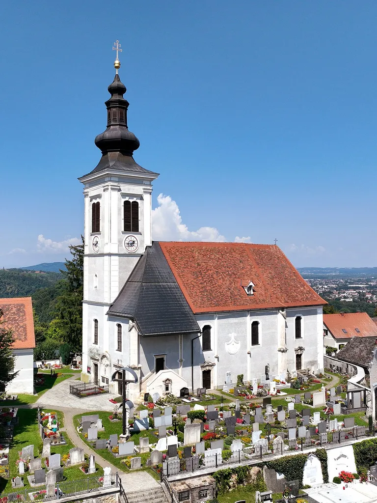 South view of Frauenberg Church in Leibnitz, Austria.