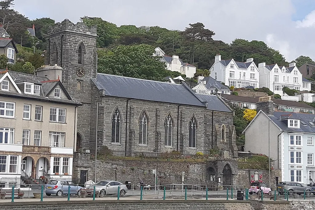 Church building on seafront of Aberdyfi