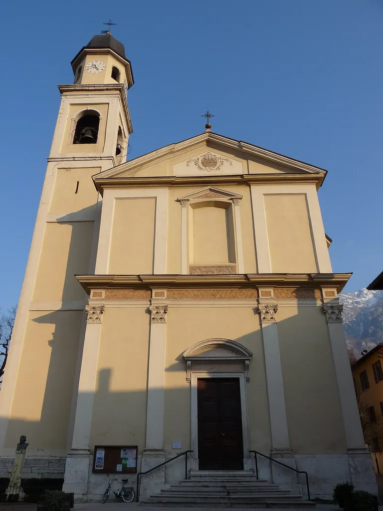 Trento (Italy): front of the church of San Leonardo (end of XVIII century) in the village of Mattarello.
