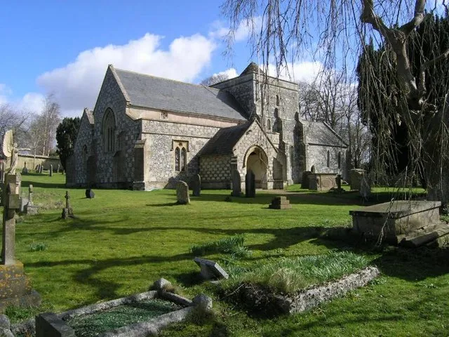 Tilshead, St Thomas a Becket, Wiltshire. I checked this several times on the map as the line appears to go through the church but hovering the mouse over the church symbol on the modern map clearly stated this square.