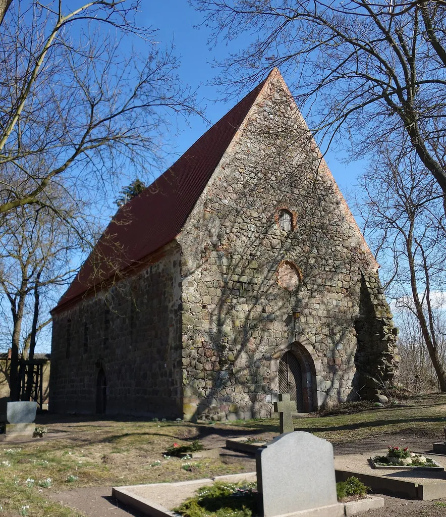 North-western view of the church in Ziemkendorf , Randowtal municipality , Uckermark district, Brandenburg state, Germany