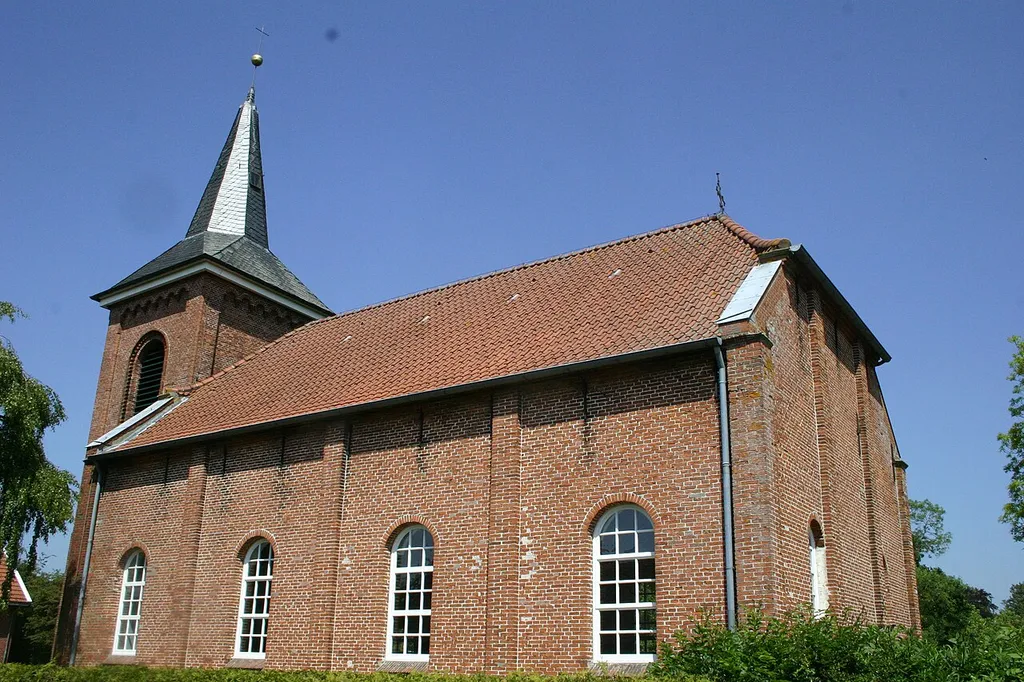 Historic church in Weenermoor, district of Leer, East Frisia, Germany