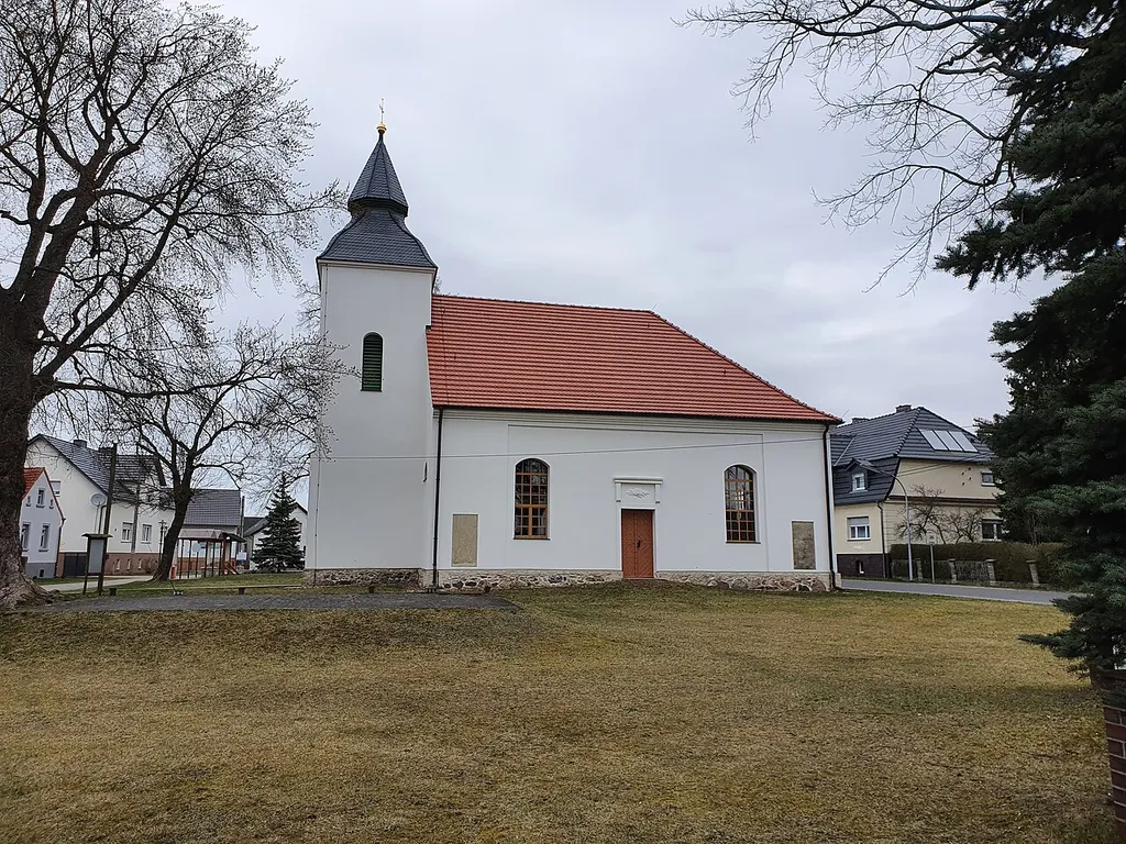 Southern view of the church in Drewitz , Jänschwalde municipality , Spree-Neiße district, Brandenburg state, Germany.