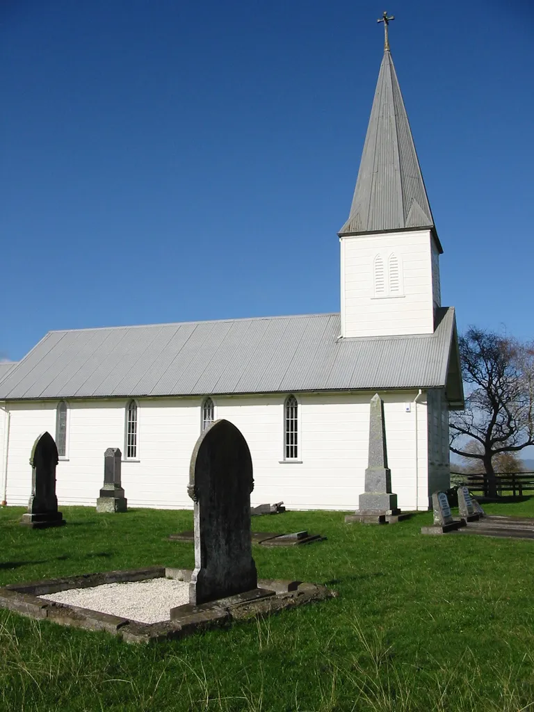 St Paul's Church (Anglican) at Rangiaowhia, Waikato, New Zealand. Formerly used as a school. New Zealand Historic Places Trust Register number 27.
