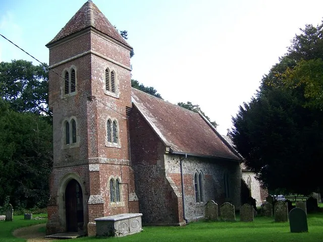 St Leonard's Church, Whitsbury The church is entered from the base of the bell tower.
