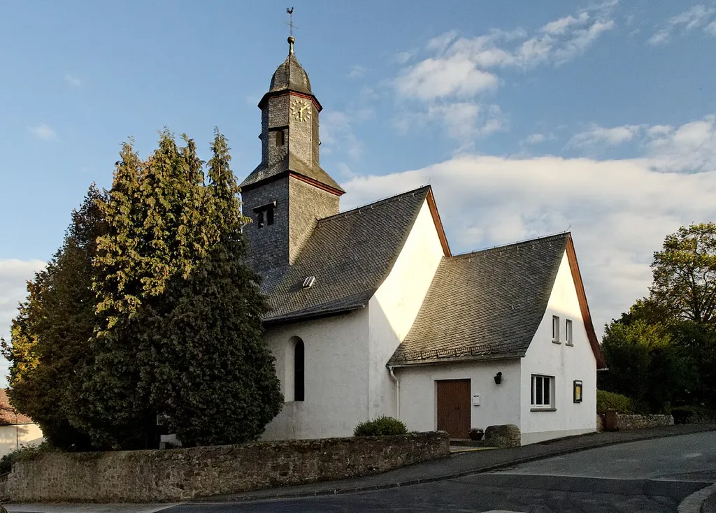 Evangelische Kirche, Dorfstraße in Hüttenberg-Rechtenbach, Germany