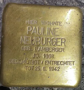Stolperstein dedicated to Pauline Neuburger