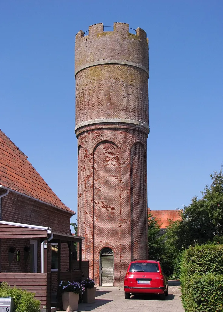 Vemb Water Tower in Vemb, Holstebro Municipality, Denmark.