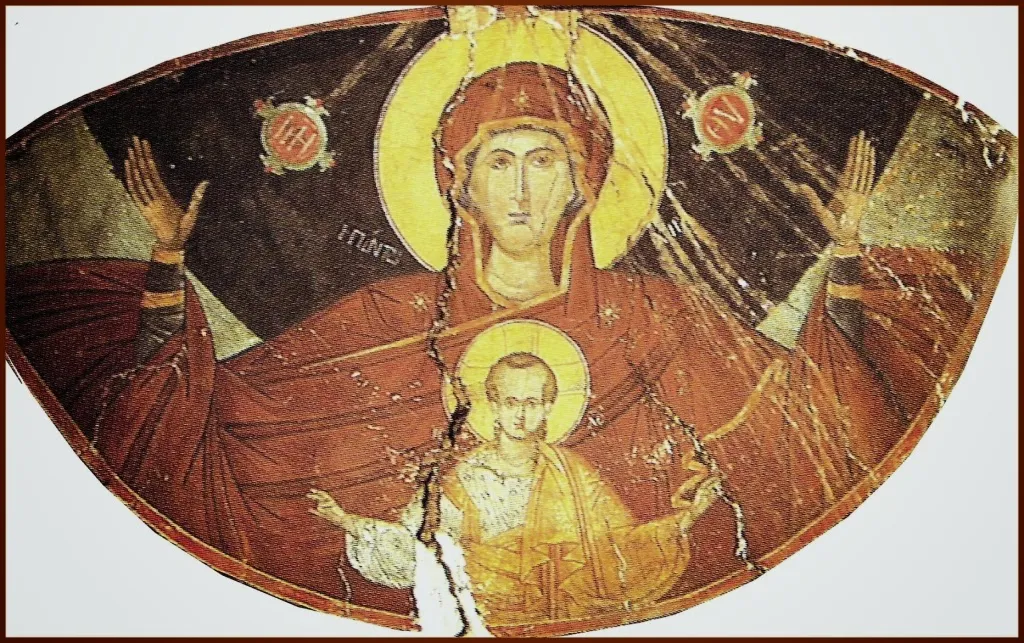 Joy for all Fresco in St. George Muzeviki Church, Kastoria, Greece