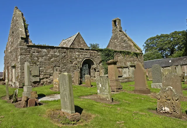St. Cuthbert's Church, Monkton. Ruined church close to Prestwick Airport.1417356