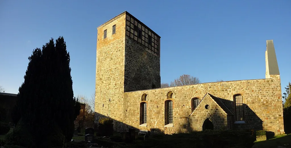 South-eastern view of the church ruin in Beiersdorf , Beiersdorf-Freudenberg municipality, Märkisch-Oderland district, Brandenburg state, Germany