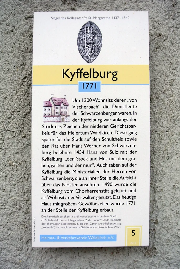 Infotafel vor der Stelle der ehemaligen Kyffelburg