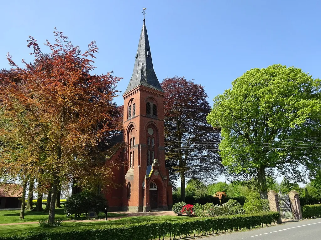 Protestant Church at Kalkar-Neulouisendorf, Germany; built after a design by architect Julis Otter, finished in 1898