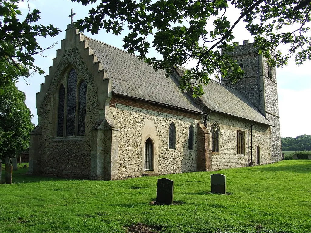 St Michael's parish church Hunston, Suffolk, seen from the northeast
