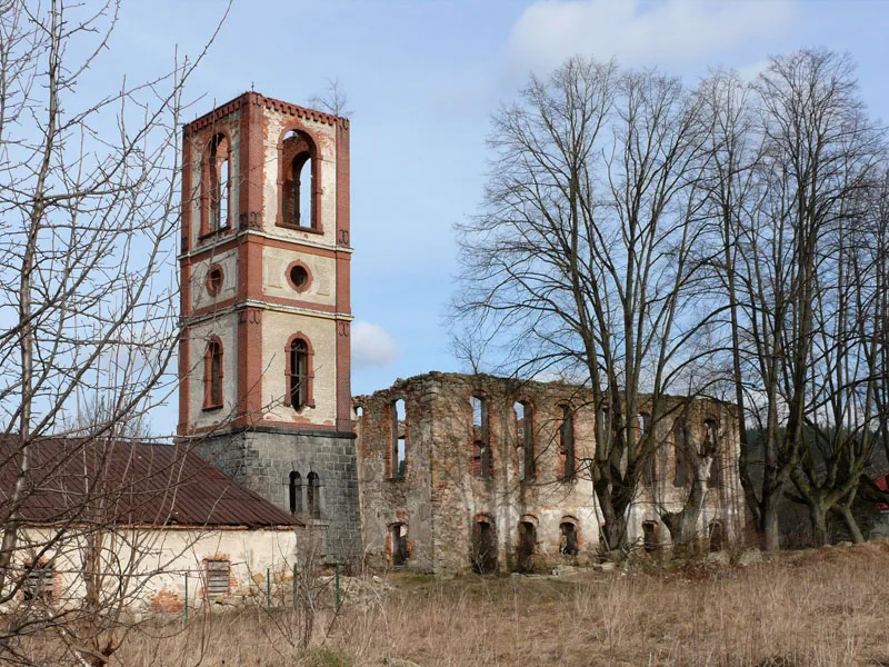 Ruin of evangelical church in Karpniki