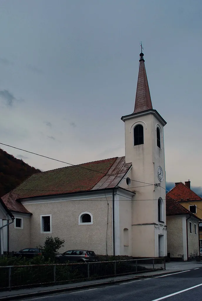 Pfarrkirche von Ožbalt (St. Oswald im Drauwald, St. Oswald an der Drau), Slowenien.
