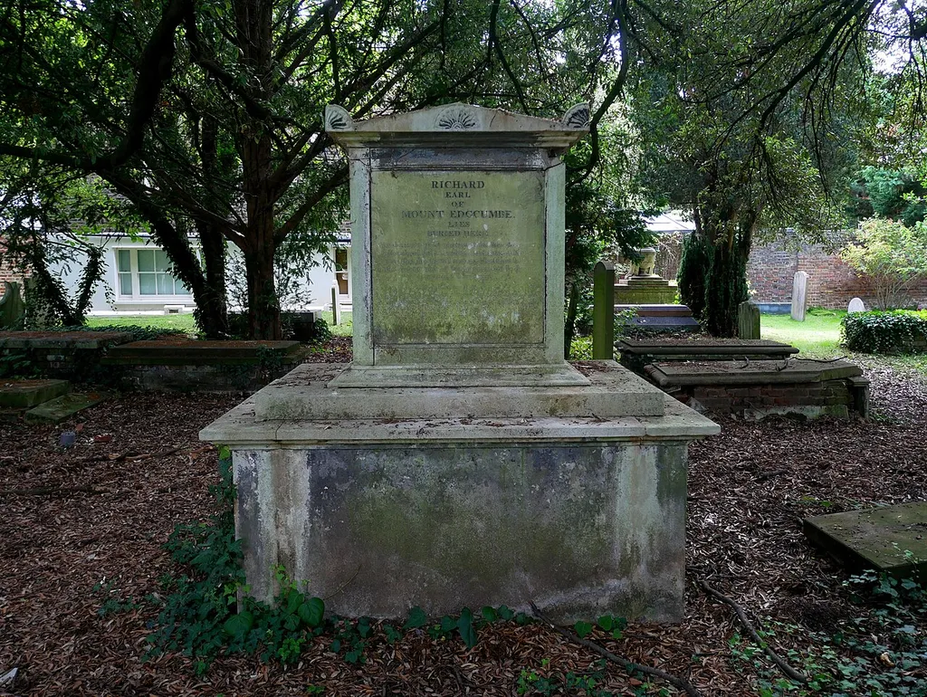 The tomb of the Earl of Mount Edgecumbe outside the Church of Saint Peter, Petersham.