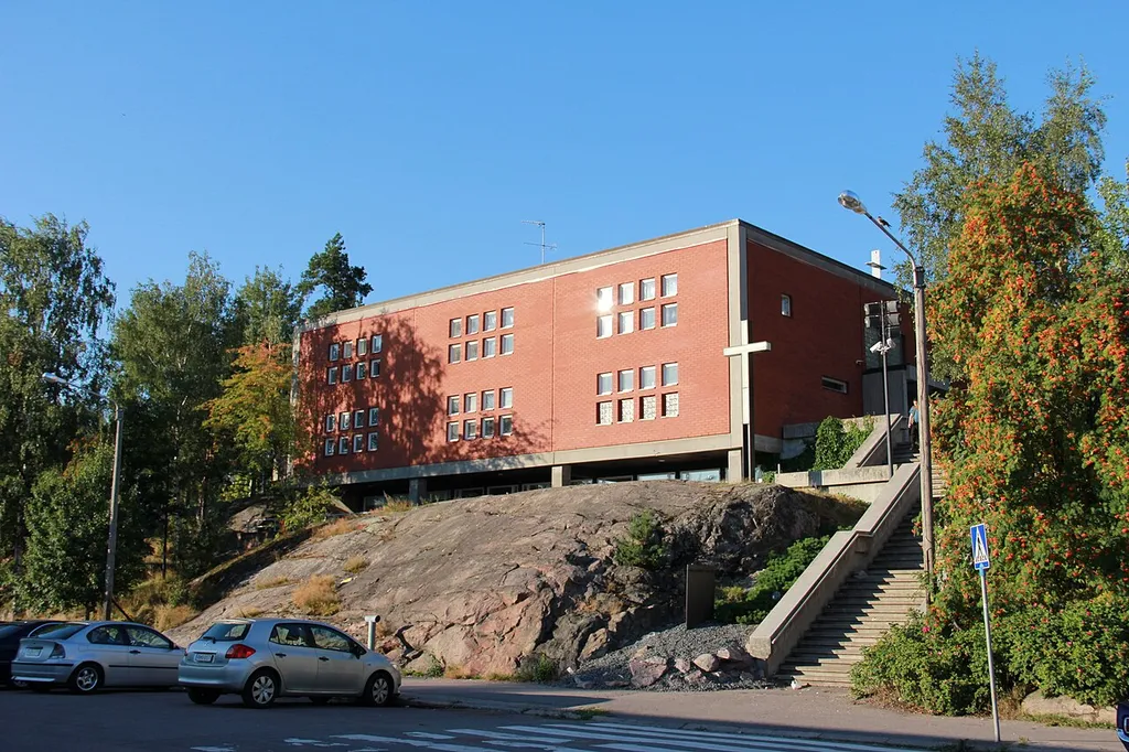 Pihlajamäki church, Helsinki, Finland. Completed in 1976, designed by architect Esko Korhonen.
