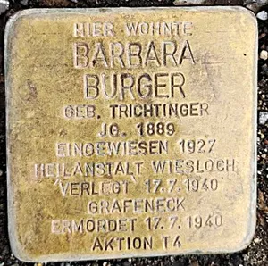 Stolperstein dedicated to Barbara Burger