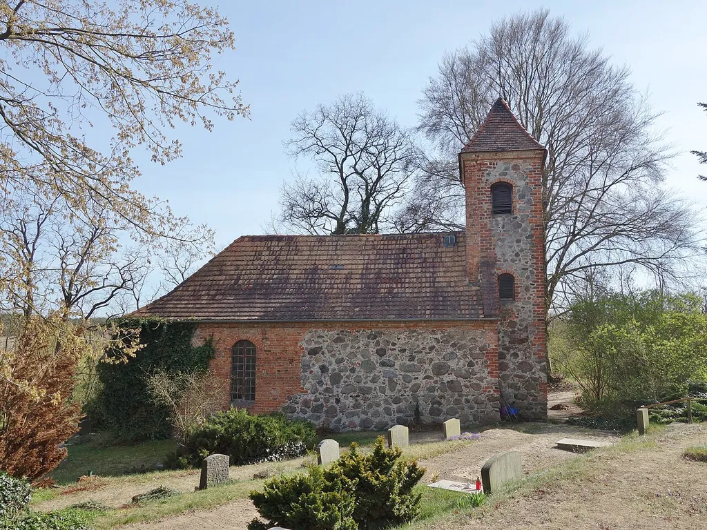 Northern view of the church in Alt Rosenthal , Vierlinden municipality , Märkisch-Oderland district, Brandenburg state, Germany.