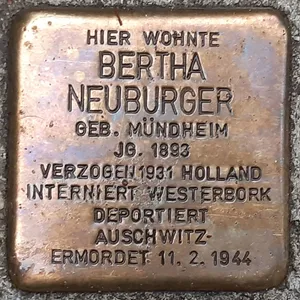 Stolperstein dedicated to Bertha Neuburger