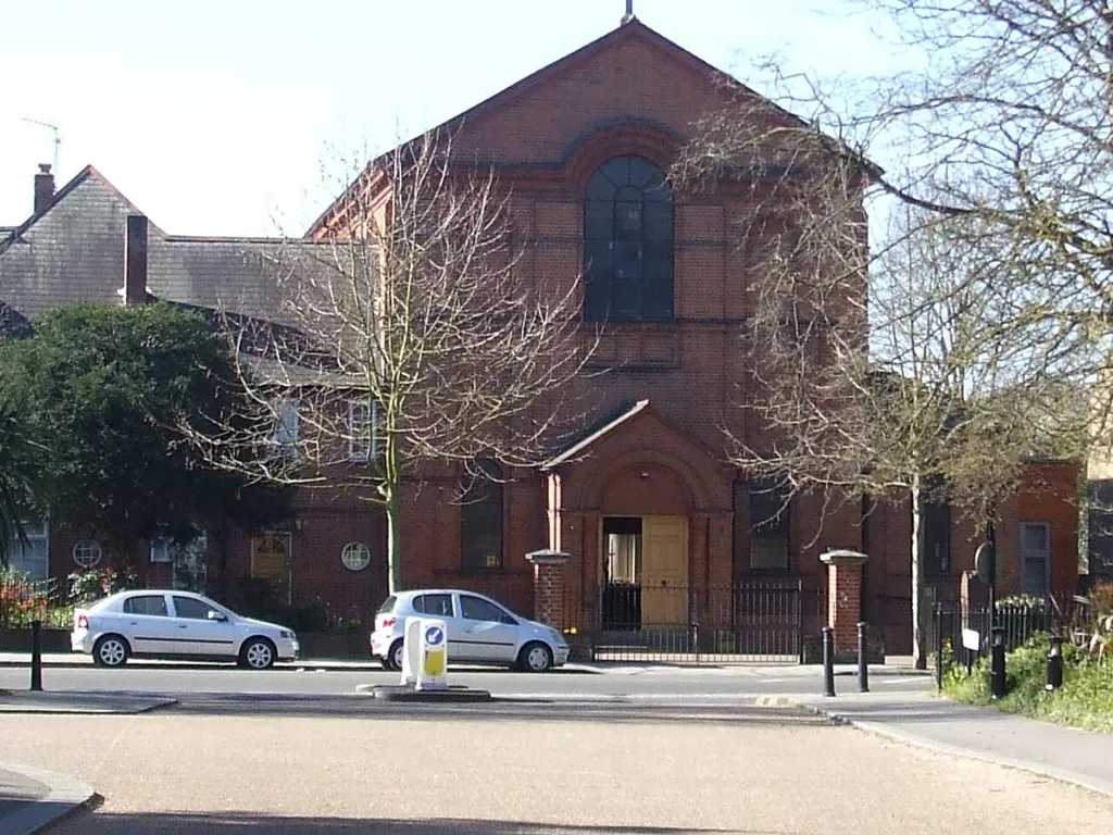 Roman Catholic Church of the Sacred Heart, Kingston Road, Teddington, Middlesex, seen from the east. Designed by Kelly &amp; Birchall and completed in 1893.