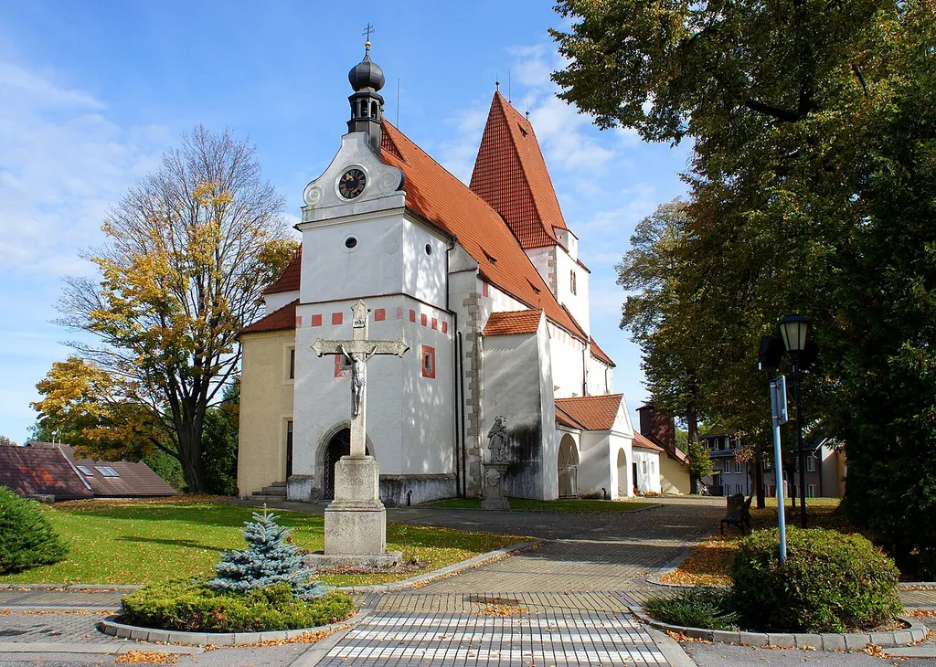 Saint Nicholas Church in Horní Stropnice (South Bohemian Region, Czechia).