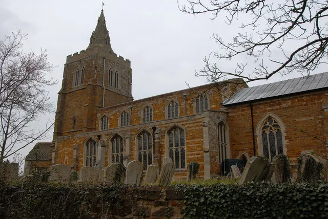 St Andrews Church, Lyddington. The southern side, from Church Lane.