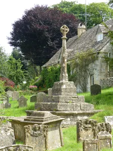 Cross and cross shaft base in the churchyard of the Church of All Saints, circa 9 metres south of the south porch