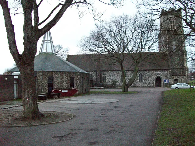 St Andrew's parish church and (left) chapter house, Gorleston-on-Sea, Norfolk, seen from the north