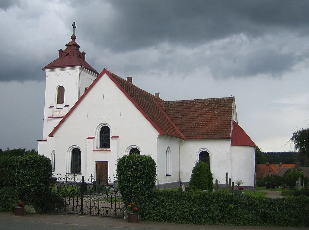 Brösarps kyrka. This is a photo of an ecclesiastical monument in Sweden, number 21300000002113 (sub-number: 21400000348720) in the RAÄ buildings database.