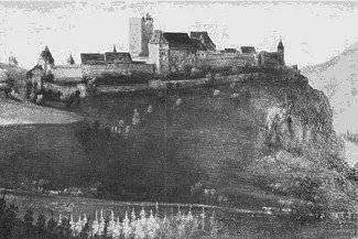 Schloßböckelheim, aquarell from 17th century (Hist. Mus. d. Pfalz, Speyer)