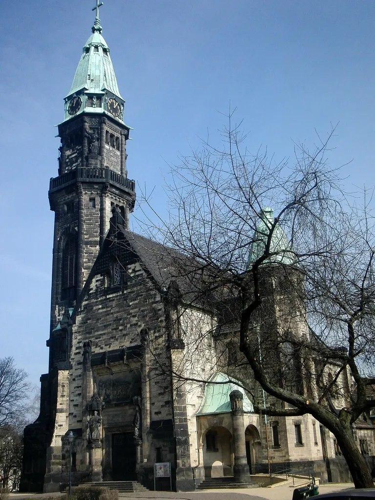 Zwickauer Lutherkirche, von den Architekten Schilling &amp; Graebner entworfen, 1906 eingeweiht
