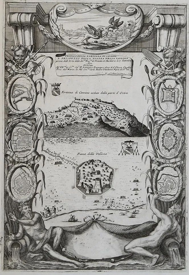 Drawing of Kanina Castle and Vlora Square