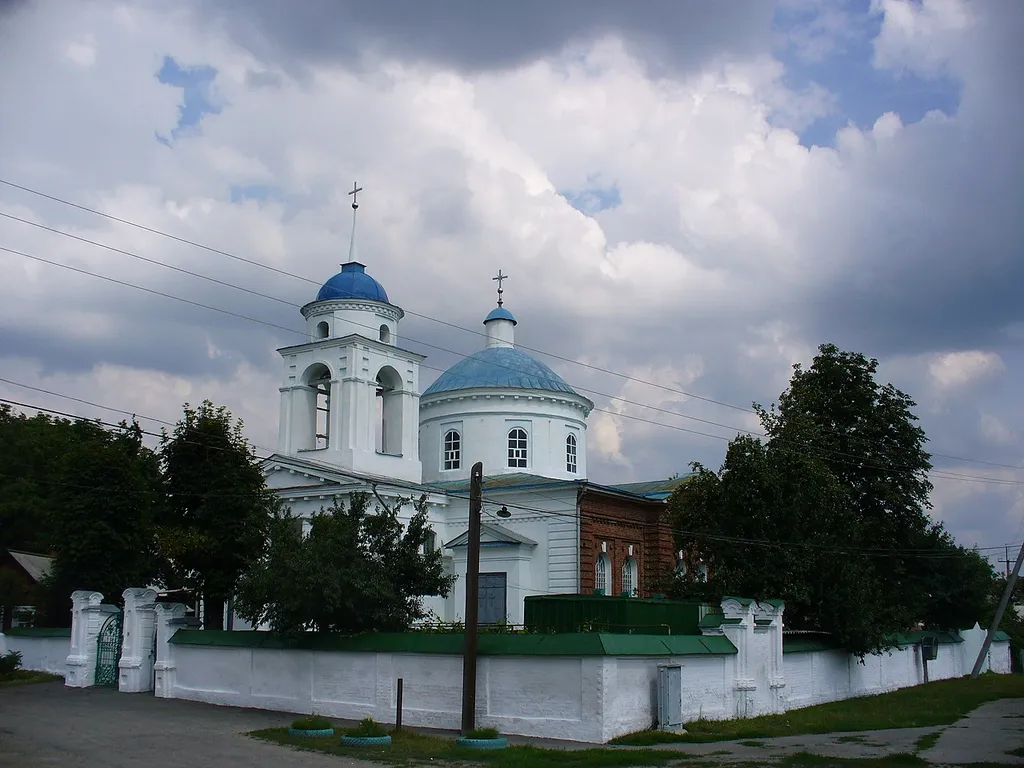 The photography of the church of the Nativity of John the Baptist in Luka, a suburb of Sumy